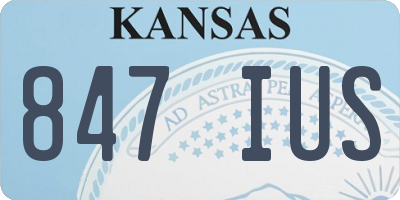 KS license plate 847IUS