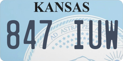 KS license plate 847IUW