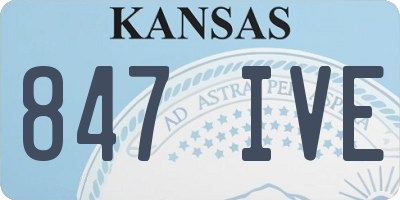 KS license plate 847IVE