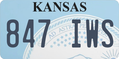 KS license plate 847IWS
