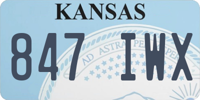 KS license plate 847IWX