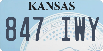 KS license plate 847IWY