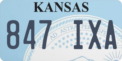 KS license plate 847IXA