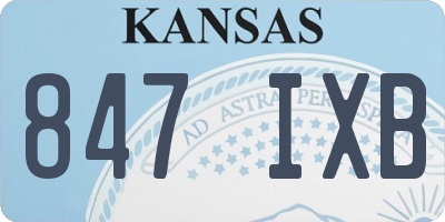 KS license plate 847IXB