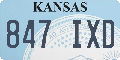 KS license plate 847IXD