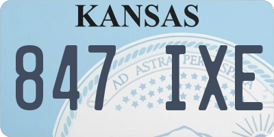 KS license plate 847IXE