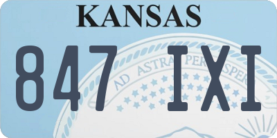 KS license plate 847IXI