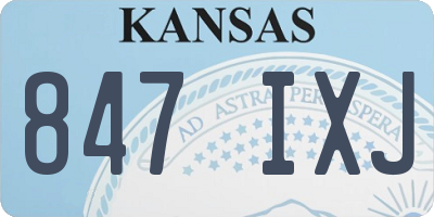 KS license plate 847IXJ