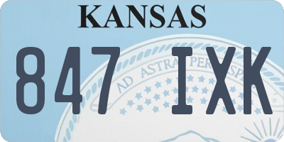 KS license plate 847IXK