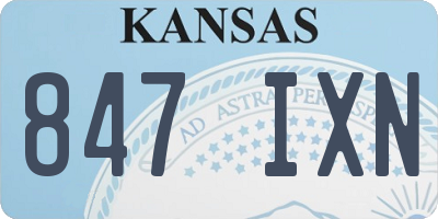 KS license plate 847IXN