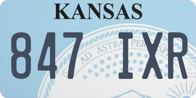 KS license plate 847IXR