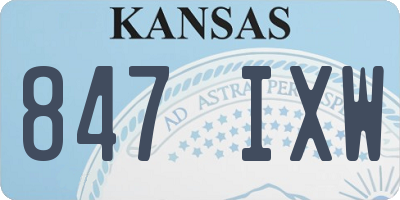 KS license plate 847IXW