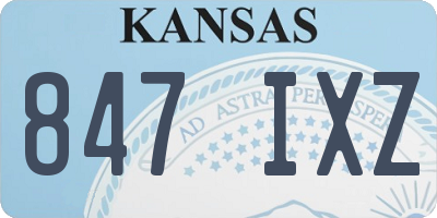 KS license plate 847IXZ