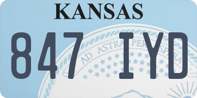 KS license plate 847IYD