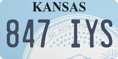 KS license plate 847IYS
