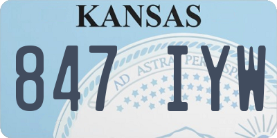KS license plate 847IYW