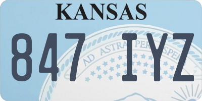 KS license plate 847IYZ