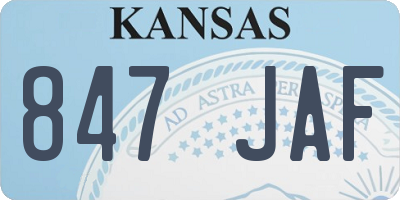 KS license plate 847JAF