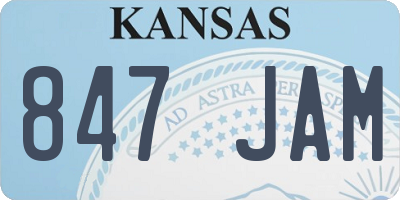 KS license plate 847JAM
