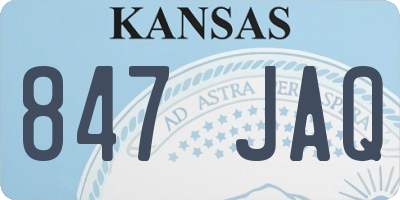 KS license plate 847JAQ