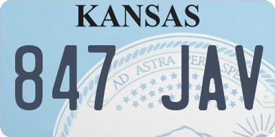 KS license plate 847JAV