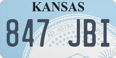 KS license plate 847JBI