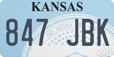 KS license plate 847JBK