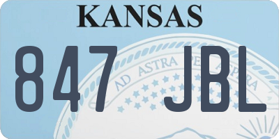 KS license plate 847JBL