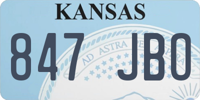 KS license plate 847JBO