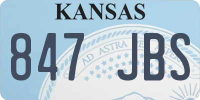 KS license plate 847JBS