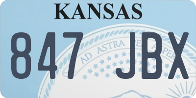 KS license plate 847JBX