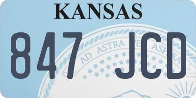 KS license plate 847JCD