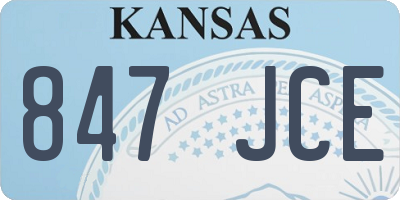 KS license plate 847JCE
