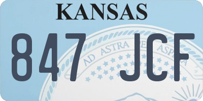 KS license plate 847JCF