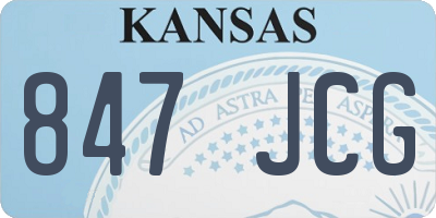 KS license plate 847JCG