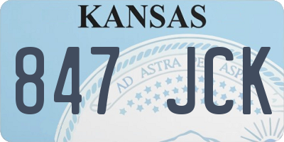 KS license plate 847JCK