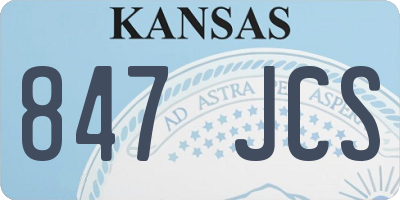 KS license plate 847JCS