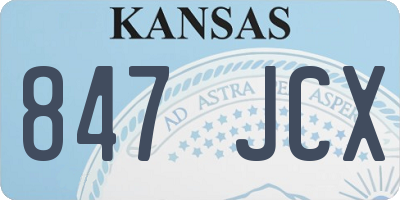 KS license plate 847JCX