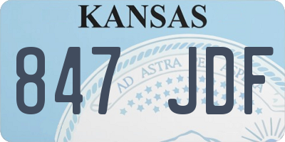 KS license plate 847JDF