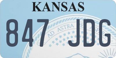 KS license plate 847JDG