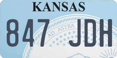 KS license plate 847JDH