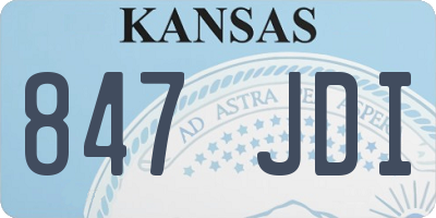 KS license plate 847JDI