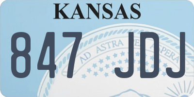 KS license plate 847JDJ