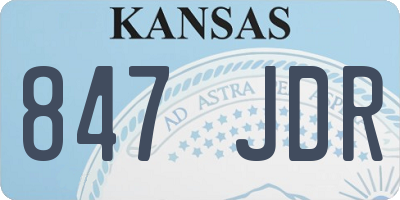 KS license plate 847JDR