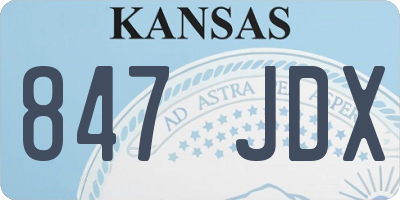 KS license plate 847JDX