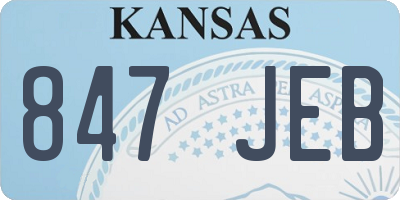 KS license plate 847JEB