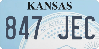 KS license plate 847JEC