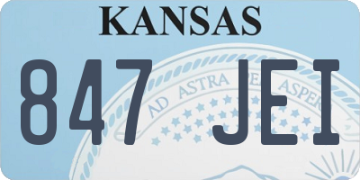 KS license plate 847JEI