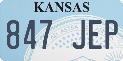 KS license plate 847JEP