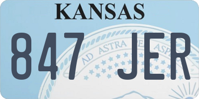KS license plate 847JER